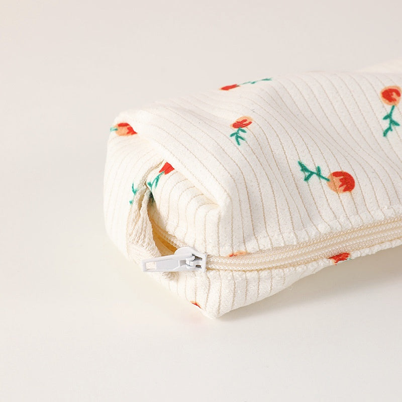 Trousse à crayons simple et florale, sac de rangement frais et mignon