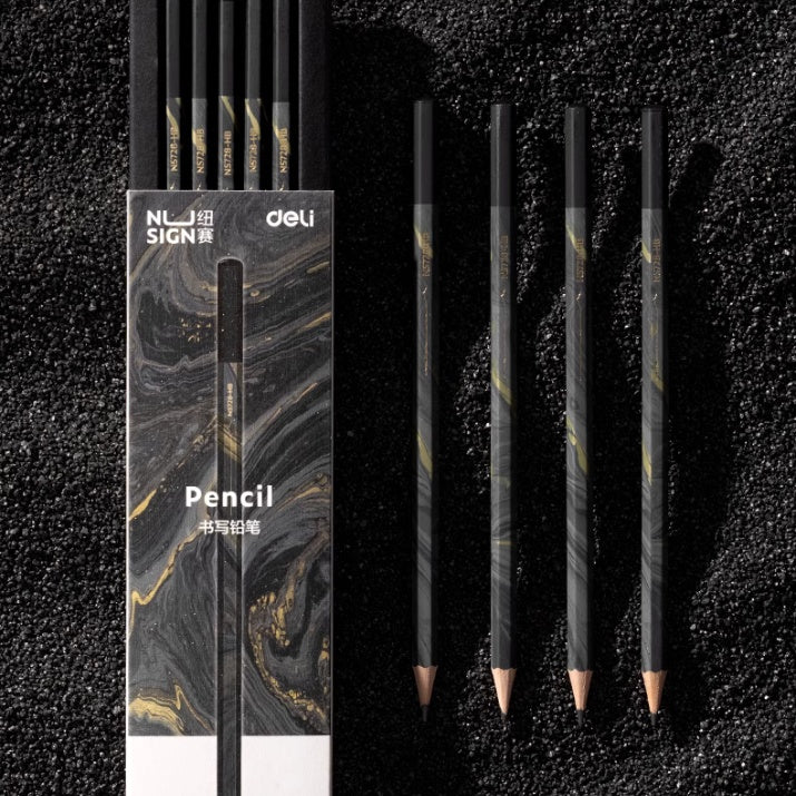 Natural Fluid Galaxy Black Hexagonal Pencil-pack of 10