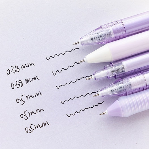 Lot de 5 stylos à encre gel rétractables pour blush dégradé Girly 0,38/0,5 mm