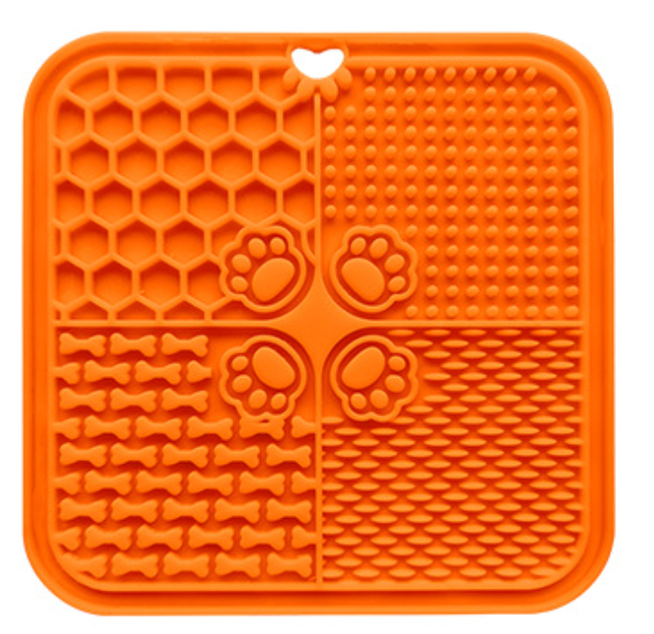 Slow Feeding Mat, Lick Mat Dog Bowls, Food Feeder for Dog Cat, Pet Lick Pad Anxiety Relief Feeding Mat withSuction, Multicolor