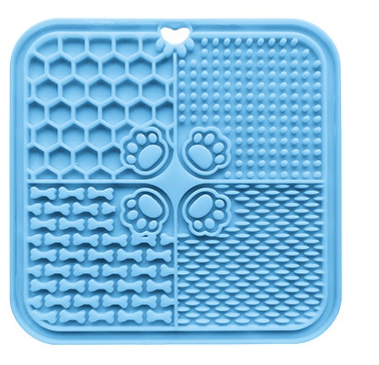 Slow Feeding Mat, Lick Mat Dog Bowls, Food Feeder for Dog Cat, Pet Lick Pad Anxiety Relief Feeding Mat withSuction, Multicolor