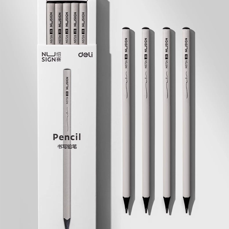 Modern Minimalist Black Wood Gray Pencil-pack of 10