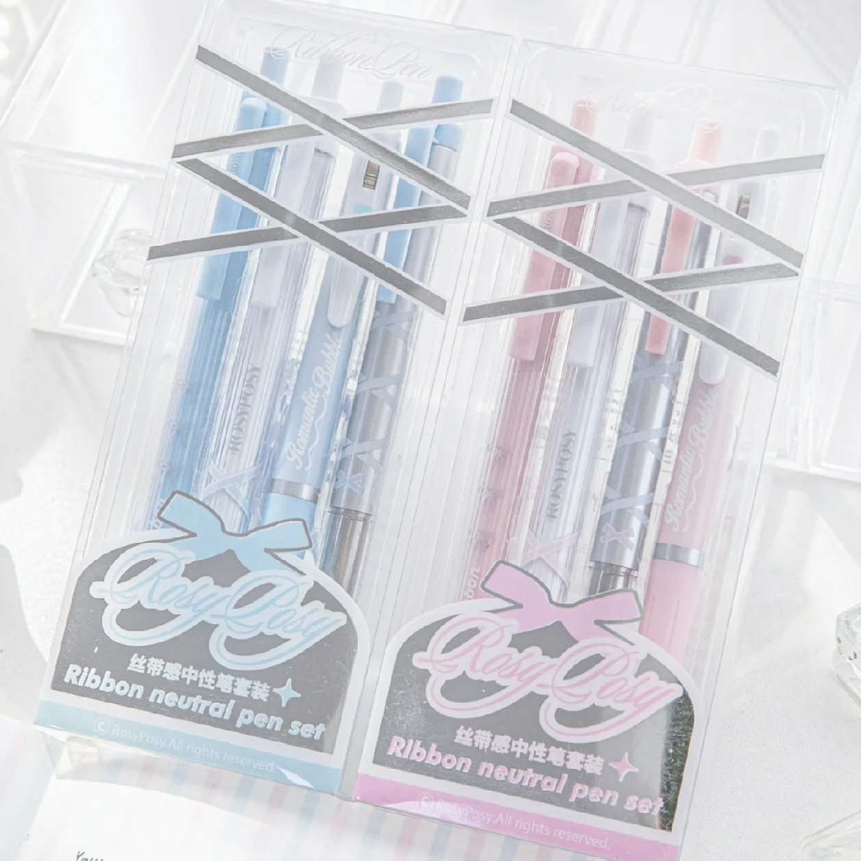 Stylo gel rétractable Ballet Ribbon 0,5 mm noir - lot de 4