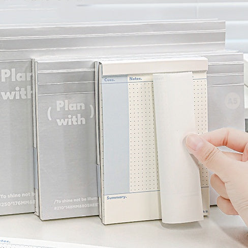 Silver Minimalist Tearable Notepad – Multi-Function Draft & Marker Notebook