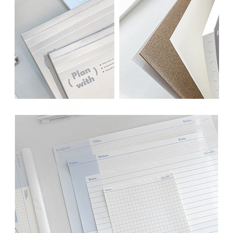 Silver Minimalist Tearable Notepad – Multi-Function Draft & Marker Notebook