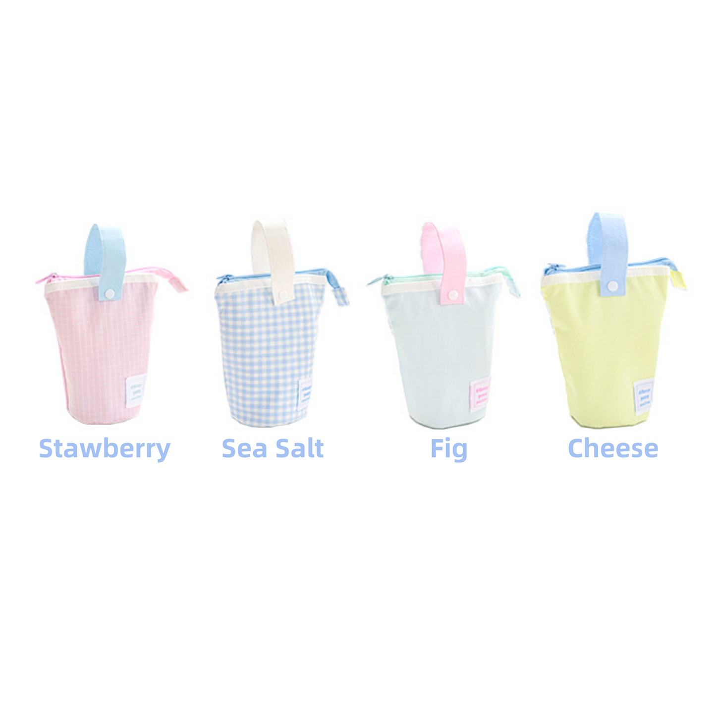 Light-Toned Soft Foldable Vertical Pen Case Makeup Bag