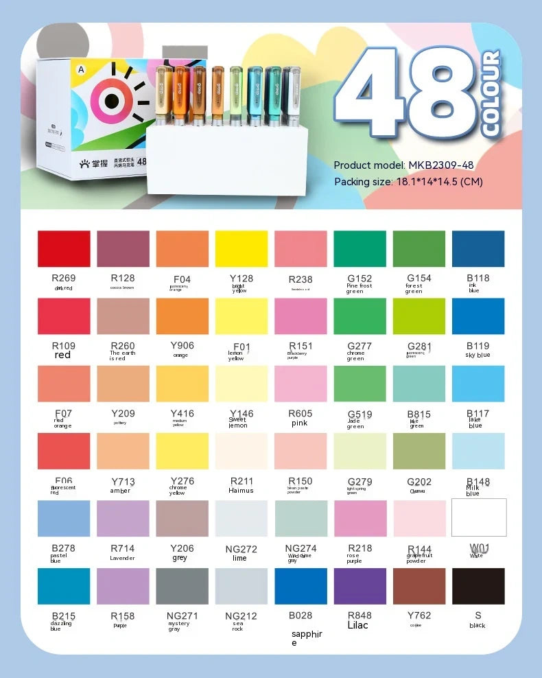 Grasp 24/36/48/60 color Animation hand painting design water-based marker soft brush art set