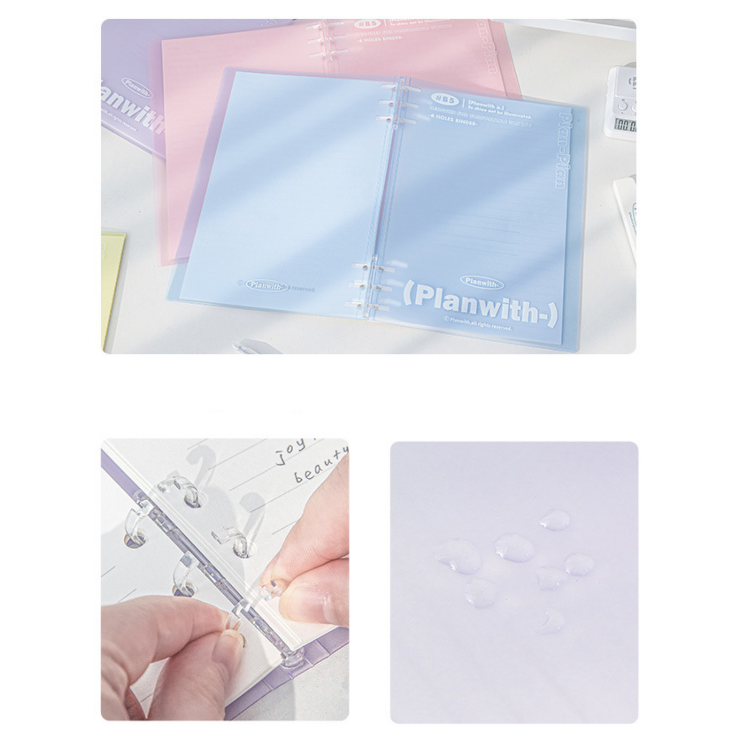 Soft 6 Holes Binder Lightweight Notebook – 360° Foldable B5, 100g Paper, Comfortable Grip, Waterproof Cover, Summer Vibes
