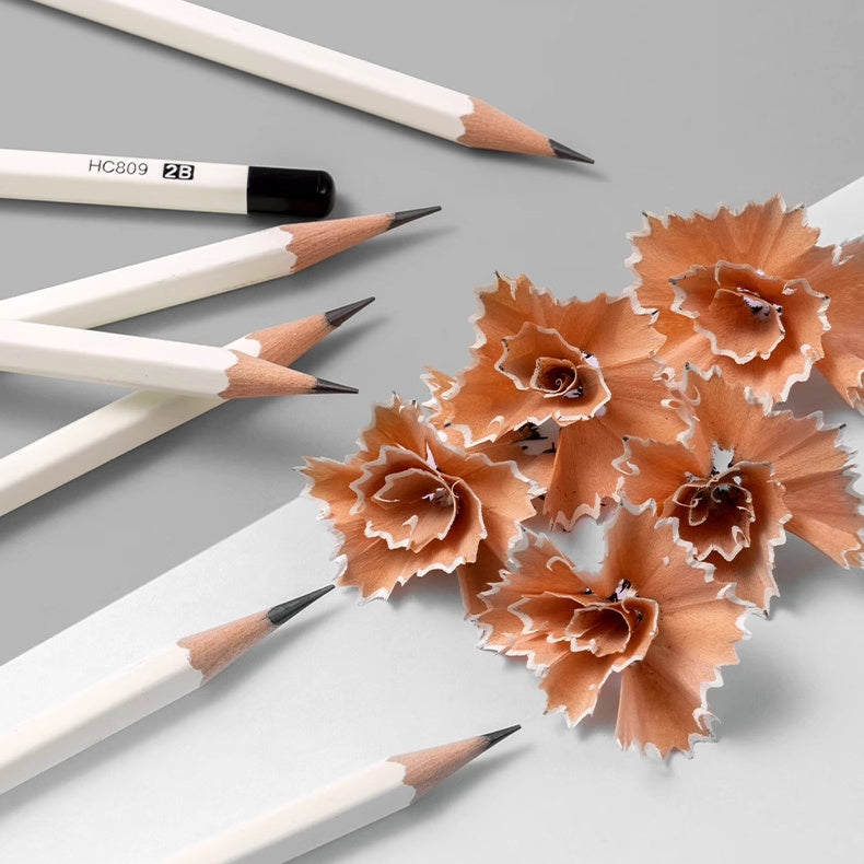 Modern Minimalist White Pencil-pack of 10