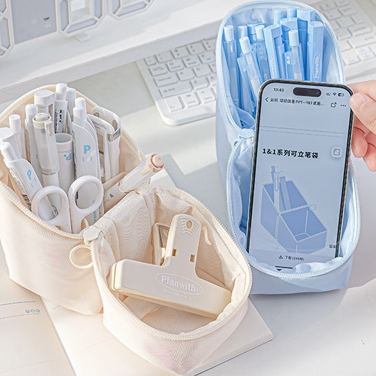 Versatile Standing Zipper Pen Case, Can Be Used as a Phone Stand