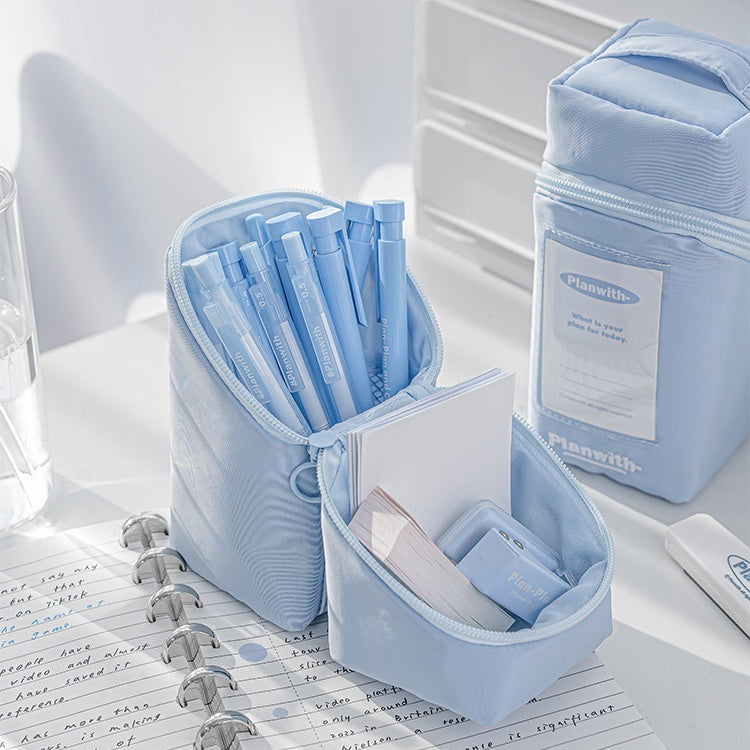 Versatile Standing Zipper Pen Case, Can Be Used as a Phone Stand