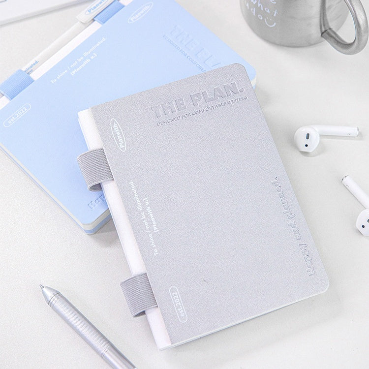Hardcover A6 Waterproof Planner Notebook with Pen Holder – Portable Leather Texture Schedule Book