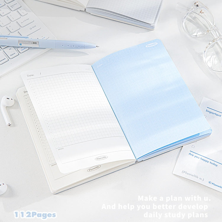 Hardcover A6 Waterproof Planner Notebook with Pen Holder – Portable Leather Texture Schedule Book