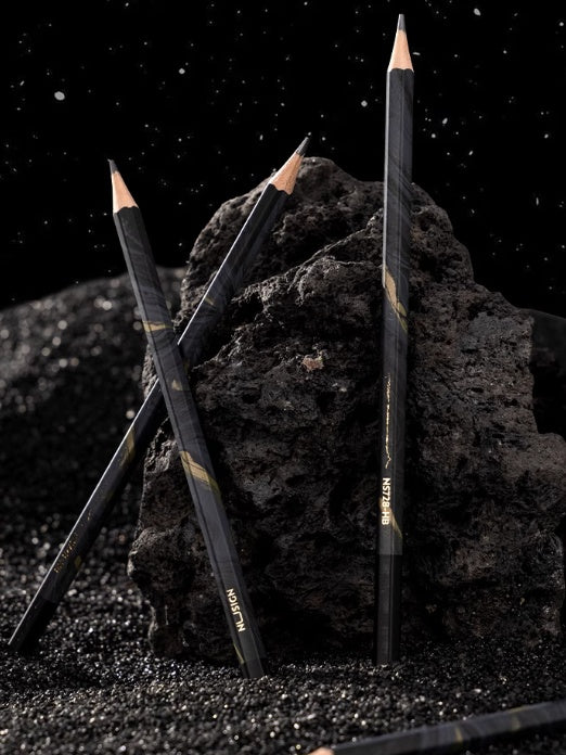 Natural Fluid Galaxy Black Hexagonal Pencil-pack of 10
