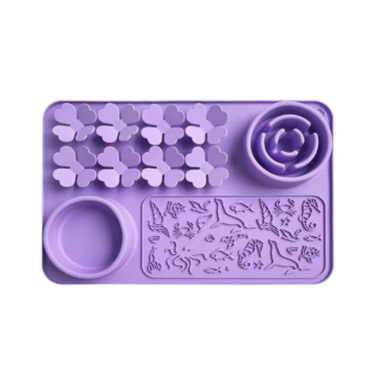 Slow Feeding Mat, Lick Mat Dog Bowls, Food Feeder for Dog Cat, Pet Lick Pad Anxiety Relief Feeding Mat withSuction, Multicolor