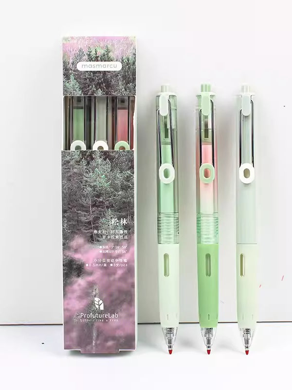 M&G x masmarcu Forest Green Series Eco-friendly Silent Writing ProfutureLab 0.5mm Gel Pen Set-Pack of 3/4
