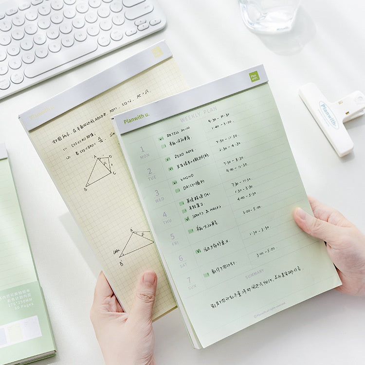 Tearable Notepad with 5-Color Inner Pages – Planner Notebook with Thick Backing
