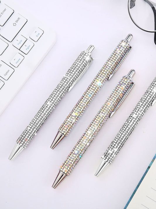 Full Rhinestone Retractable Ballpoint Pen Diamond Crystal