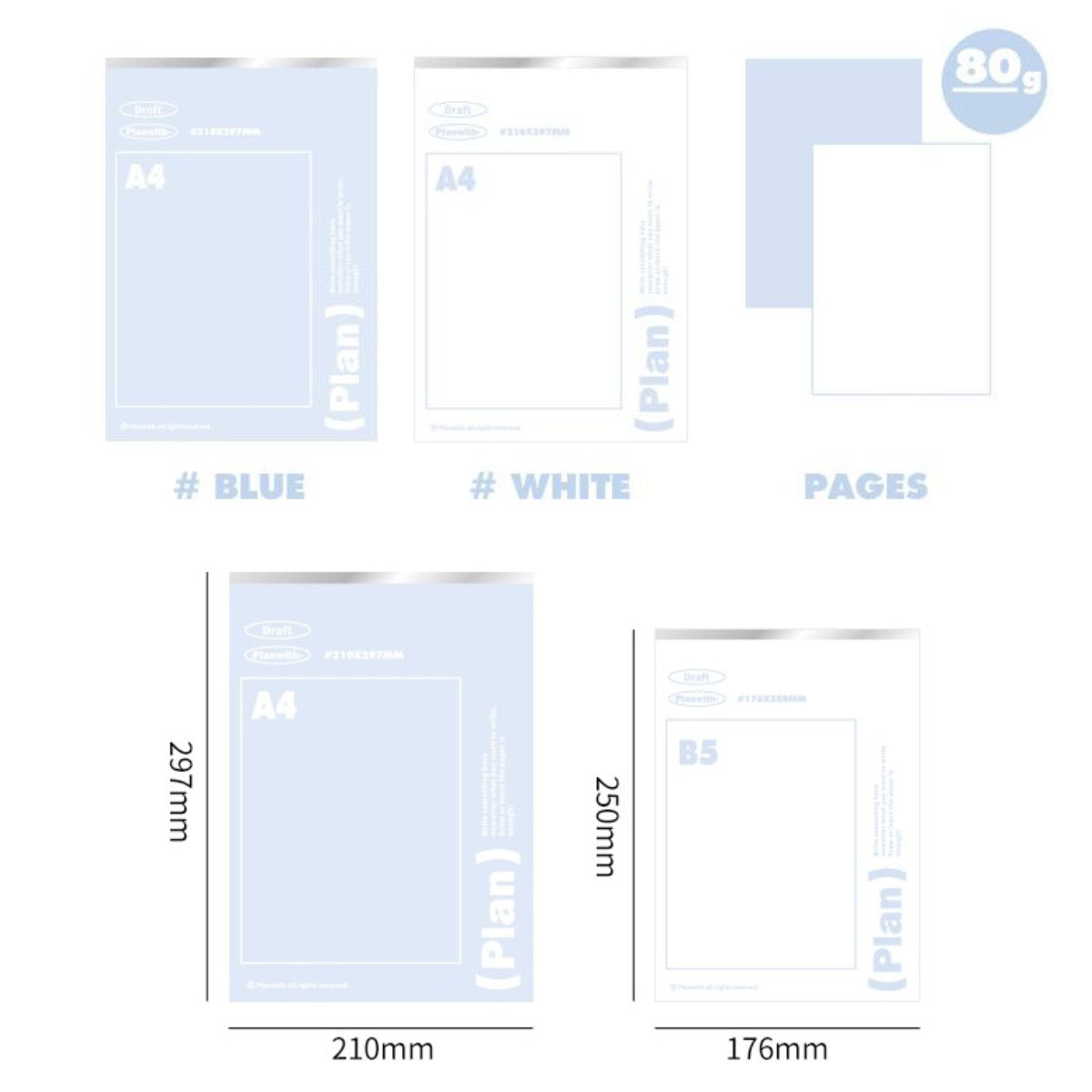 Blank Tearable Two-Tone Draft Notebook