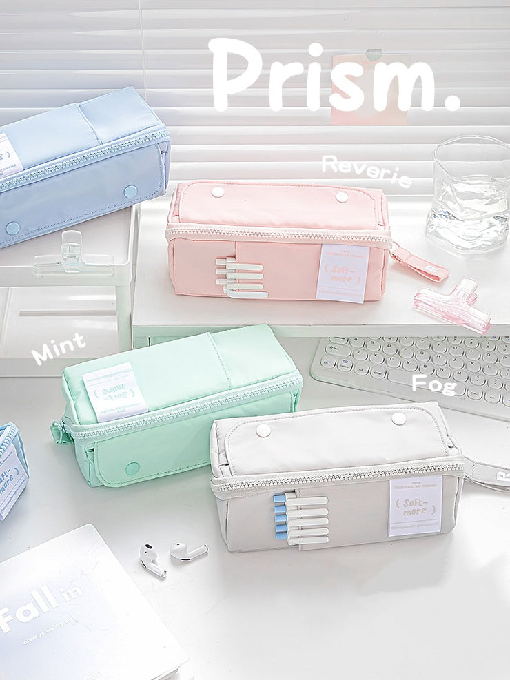 PRISM Pen Case - Large Opening, Large Capacity, Dual-Sided Tofu Shape Pen Case with Dividers