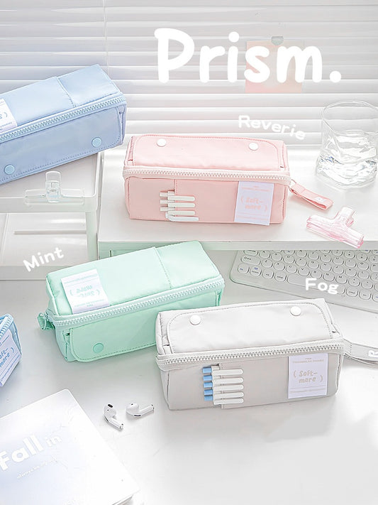 PRISM Pen Case - Large Opening, Large Capacity, Dual-Sided Tofu Shape Pen Case with Dividers