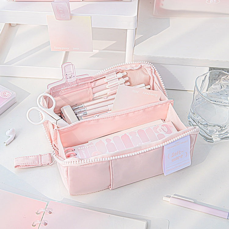 PRISM Pen Case - Large Opening, Large Capacity, Dual-Sided Tofu Shape Pen Case with Dividers