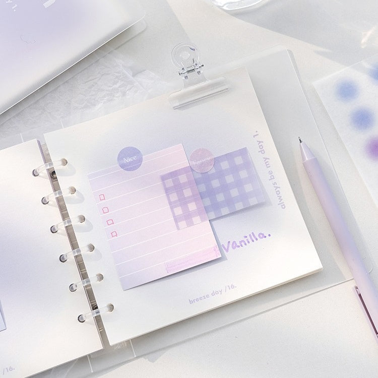Square 6-Hole Binder Notebook – Gradient Cover with Multiple Paper Types for Diary & Note-Taking
