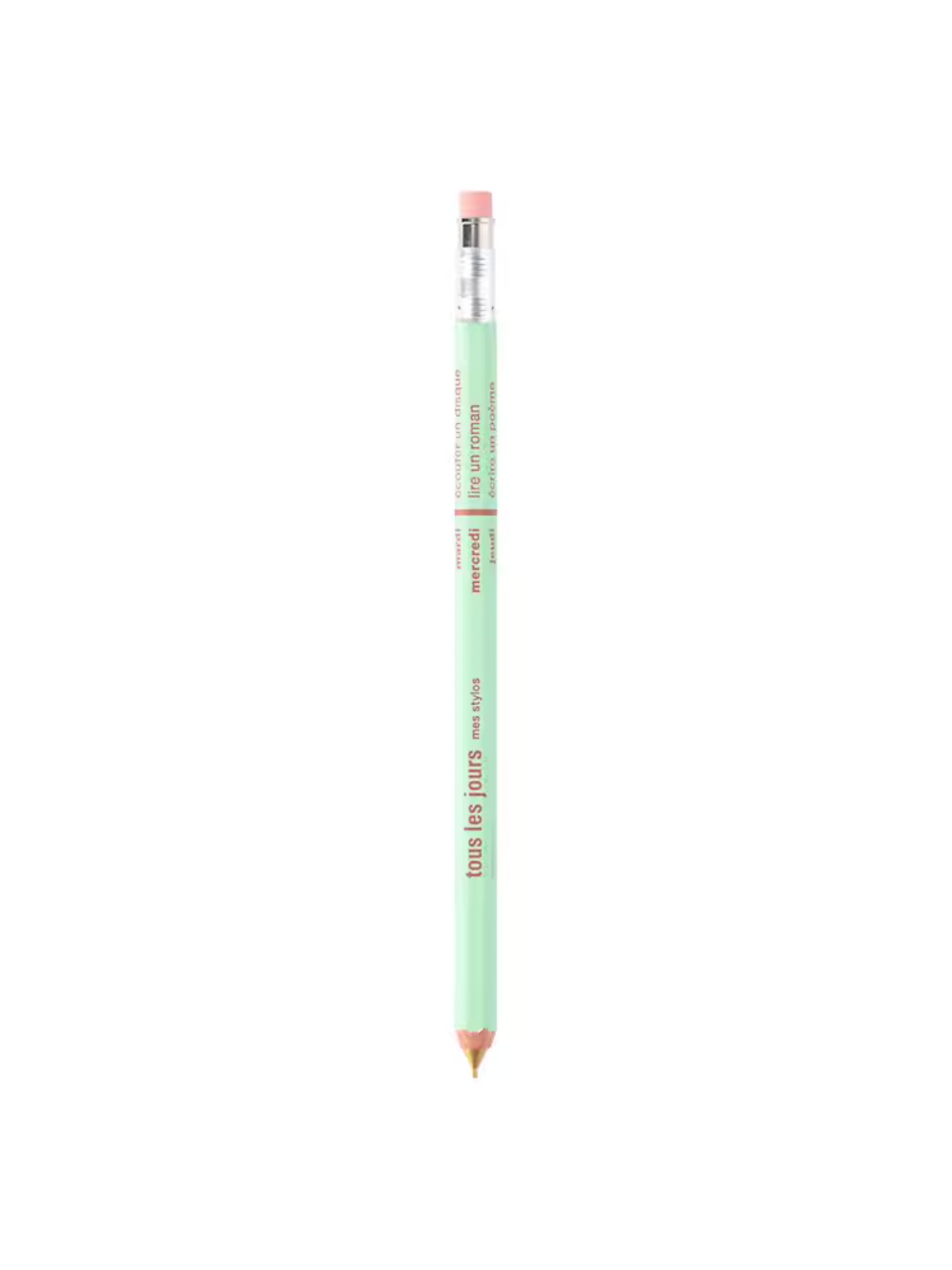 MARK'STYLE Series Macaron Color-Block Wooden Barrel Retractable Mechanical Pencil