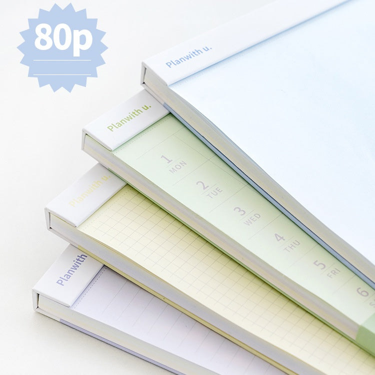 Tearable Notepad with 5-Color Inner Pages – Planner Notebook with Thick Backing