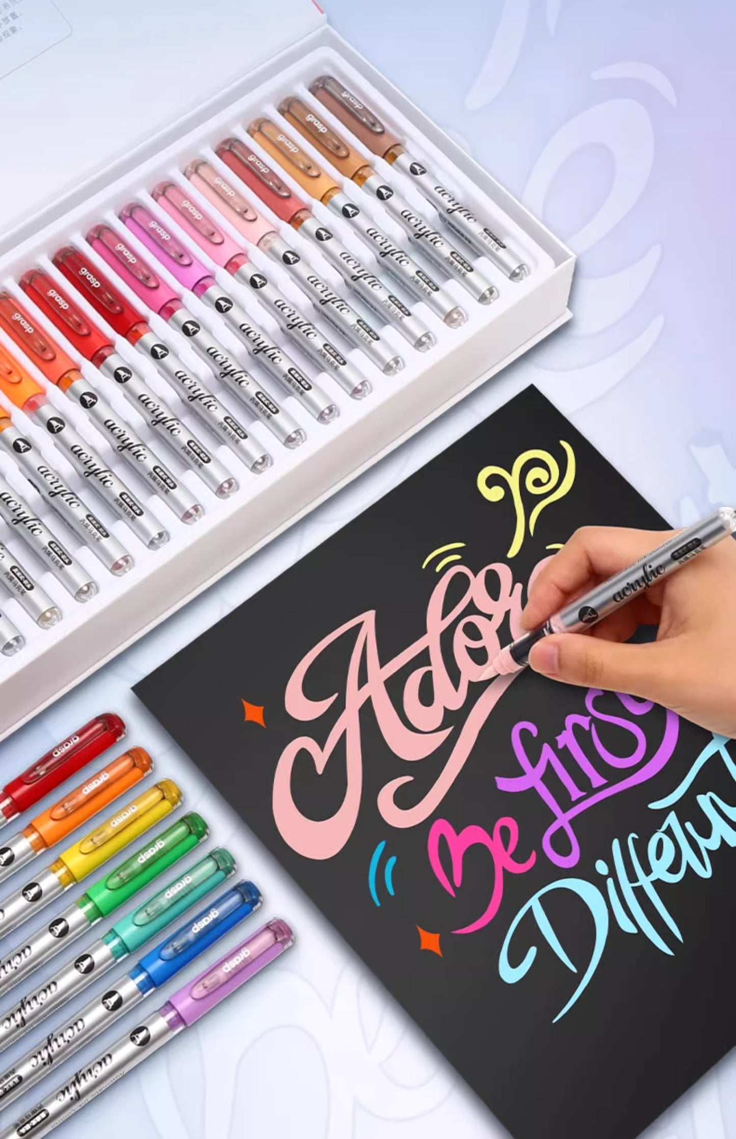 Grasp 24/36/48/60 color Animation hand painting design water-based marker soft brush art set