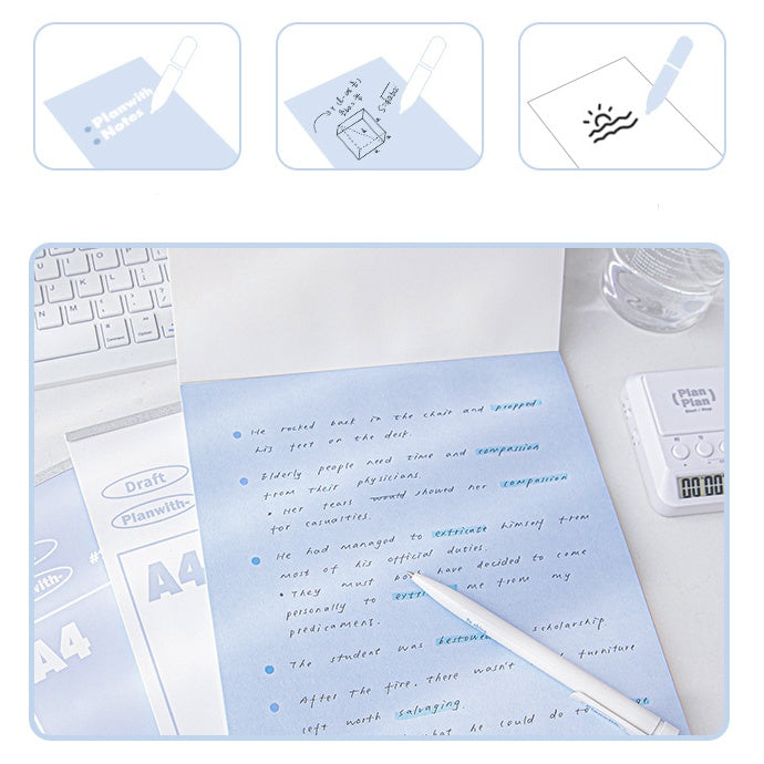 Blank Tearable Two-Tone Draft Notebook