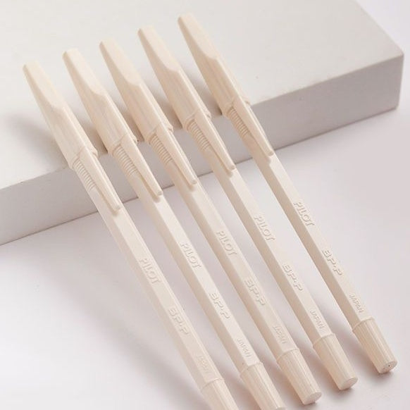 BP-P Vintage Milky White Ballpoint Pen With Cap