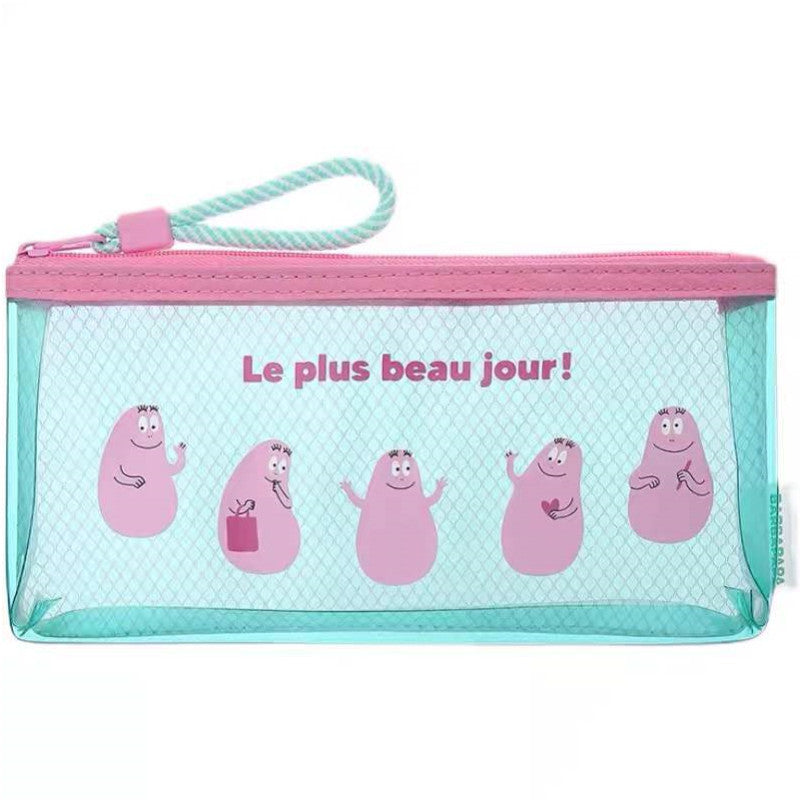 Barbabpapa Cute Transparent Pen Case Cartoon Storage Waterproof PVC Makeup Bag