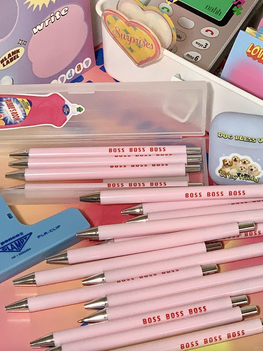 Pink Baby Boss Click Ballpoint Pen