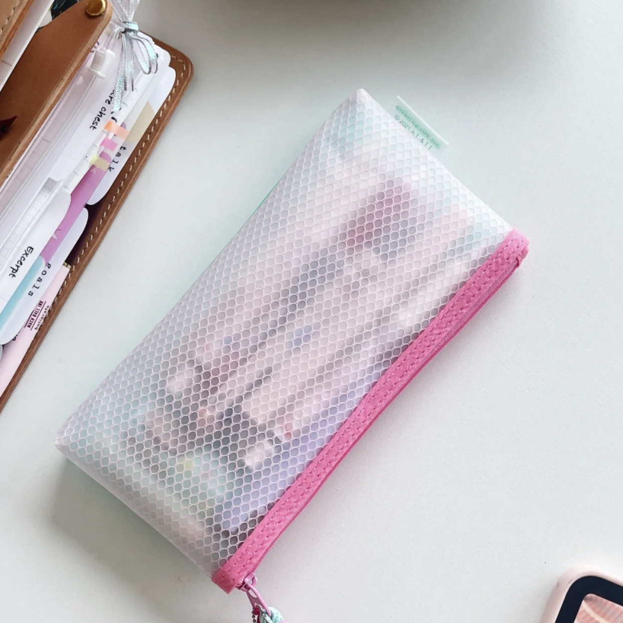 Barbabpapa Cute Transparent Pen Case Cartoon Storage Waterproof PVC Makeup Bag