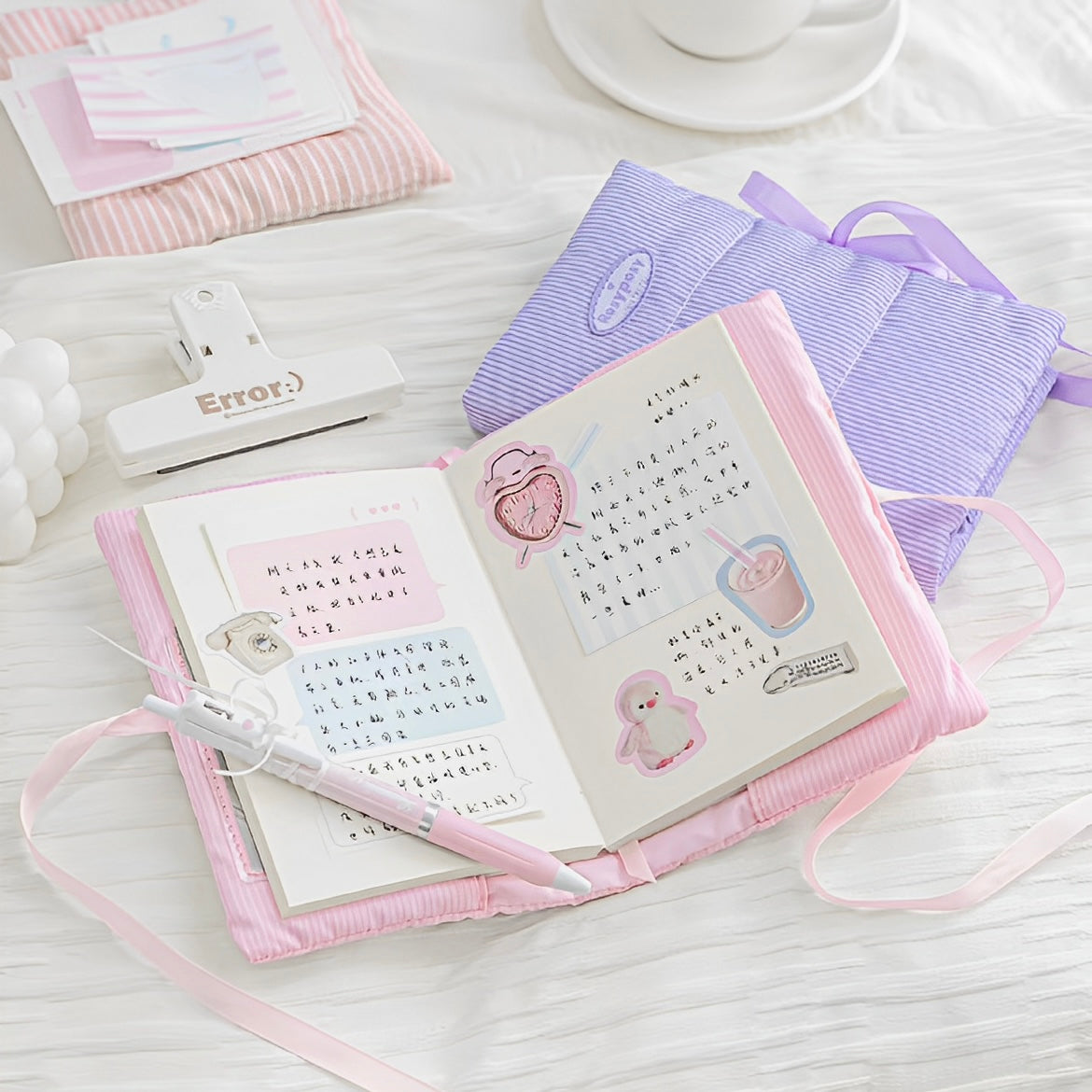 Soft Padded DIY Notebook with Strap & Card Slot – Sticky Notes Gift