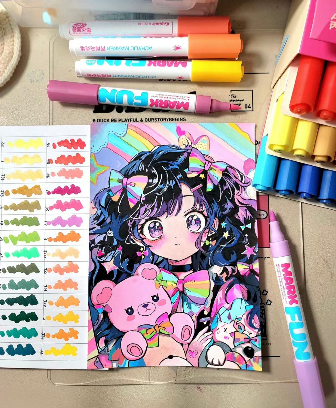Kasimir Acrylic Marker Water-based Soft-head Kids Non-toxic Waterproof 24/36/48/60 color