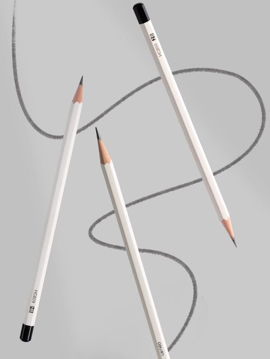 Modern Minimalist White Pencil-pack of 10