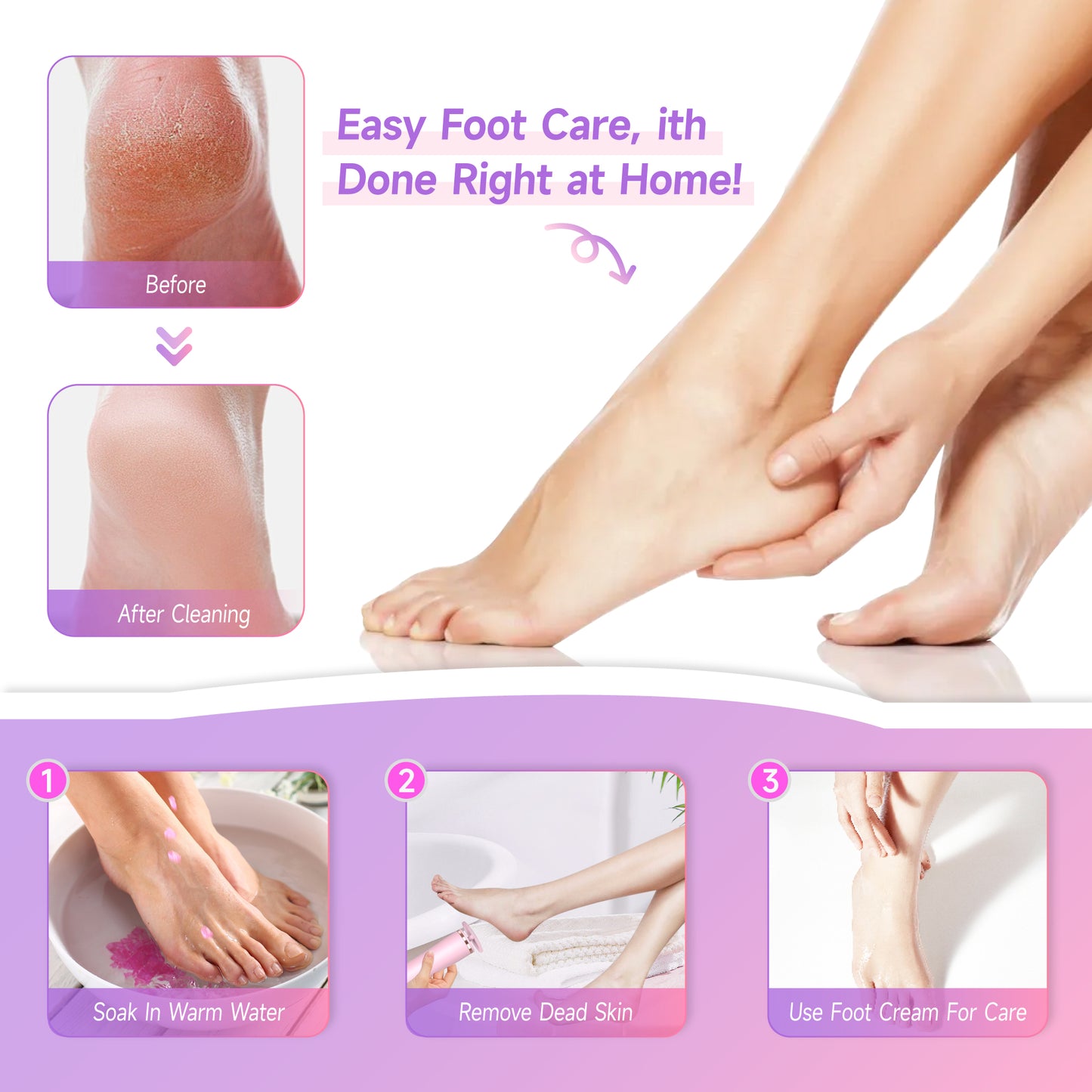 Summer Electric Foot file - Perfect for Back to School & Personal Care Manicure Nail Care machine kit Cutics Nail Art