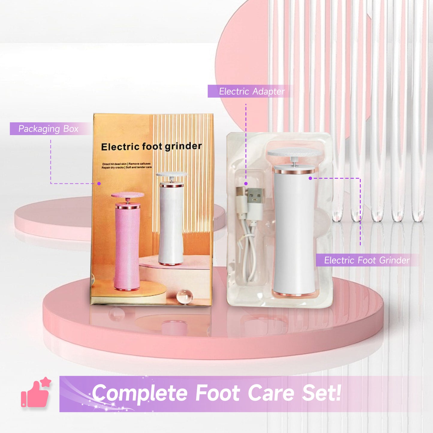 Summer Electric Foot file - Perfect for Back to School & Personal Care Manicure Nail Care machine kit Cutics Nail Art