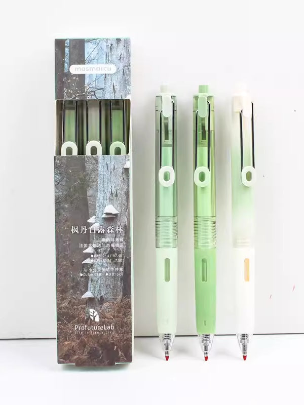 M&G x masmarcu Forest Green Series Eco-friendly Silent Writing ProfutureLab 0.5mm Gel Pen Set-Pack of 3/4