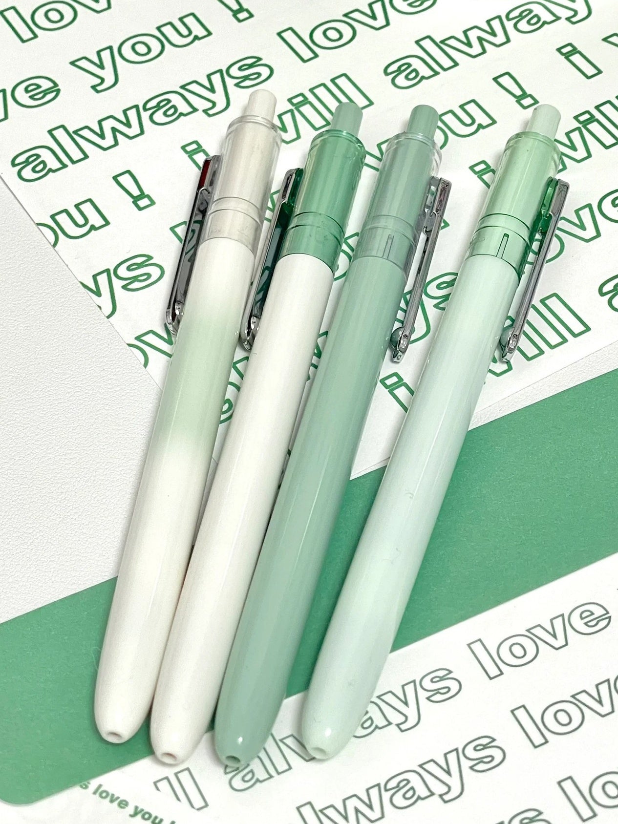 M&G x masmarcu Forest Green Series Eco-friendly Silent Writing ProfutureLab 0.5mm Gel Pen Set-Pack of 3/4