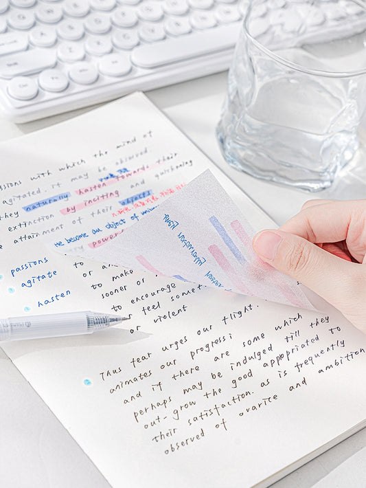 Transparent Pearlescent Sticky Notes – Quick-Dry, Smudge-Free Writing for Note-Taking