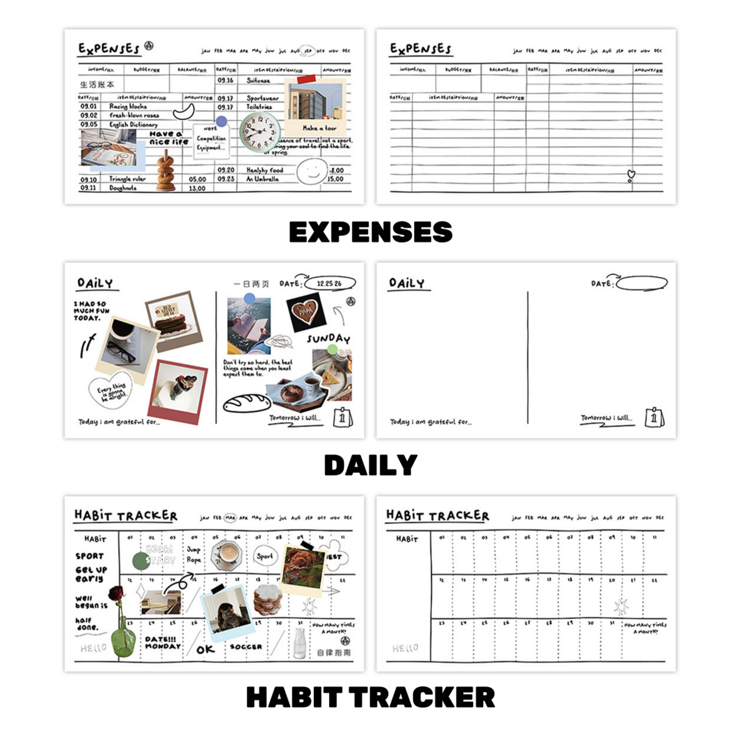 Joyful Memo Pad Series – Tearable, Non-Adhesive Notebooks for Journals, and Message Notes