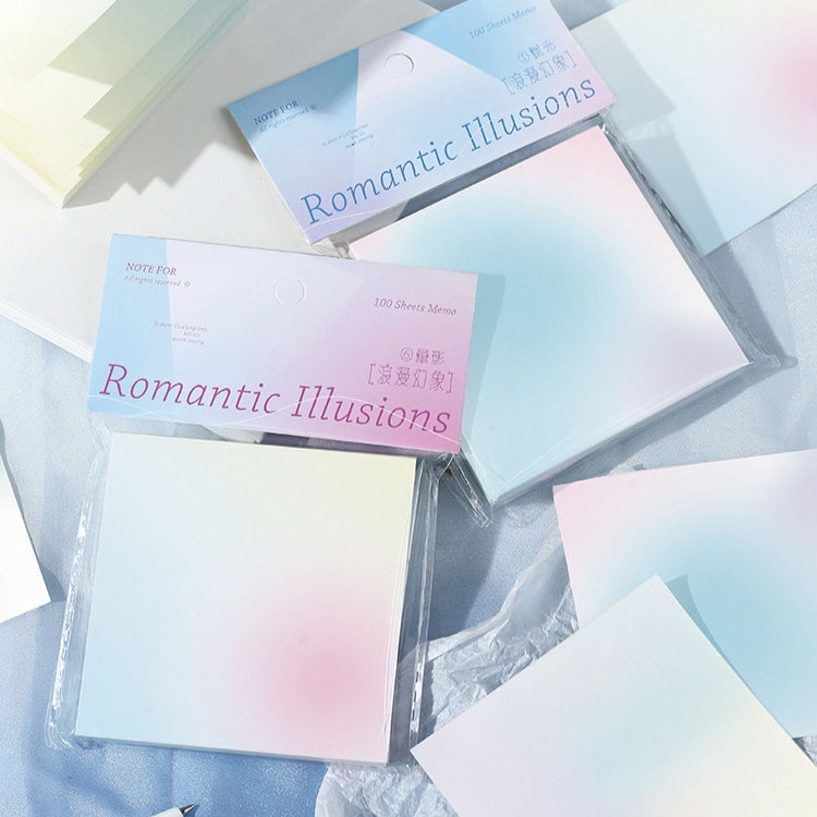 Romantic Illusion Series – Gradient Non-Sticky Memo Notes and Collage Paper