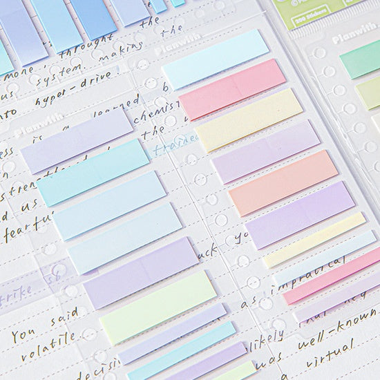 Transparent Colored Index Tabs – Long Highlight Strips for Organizing & Marking