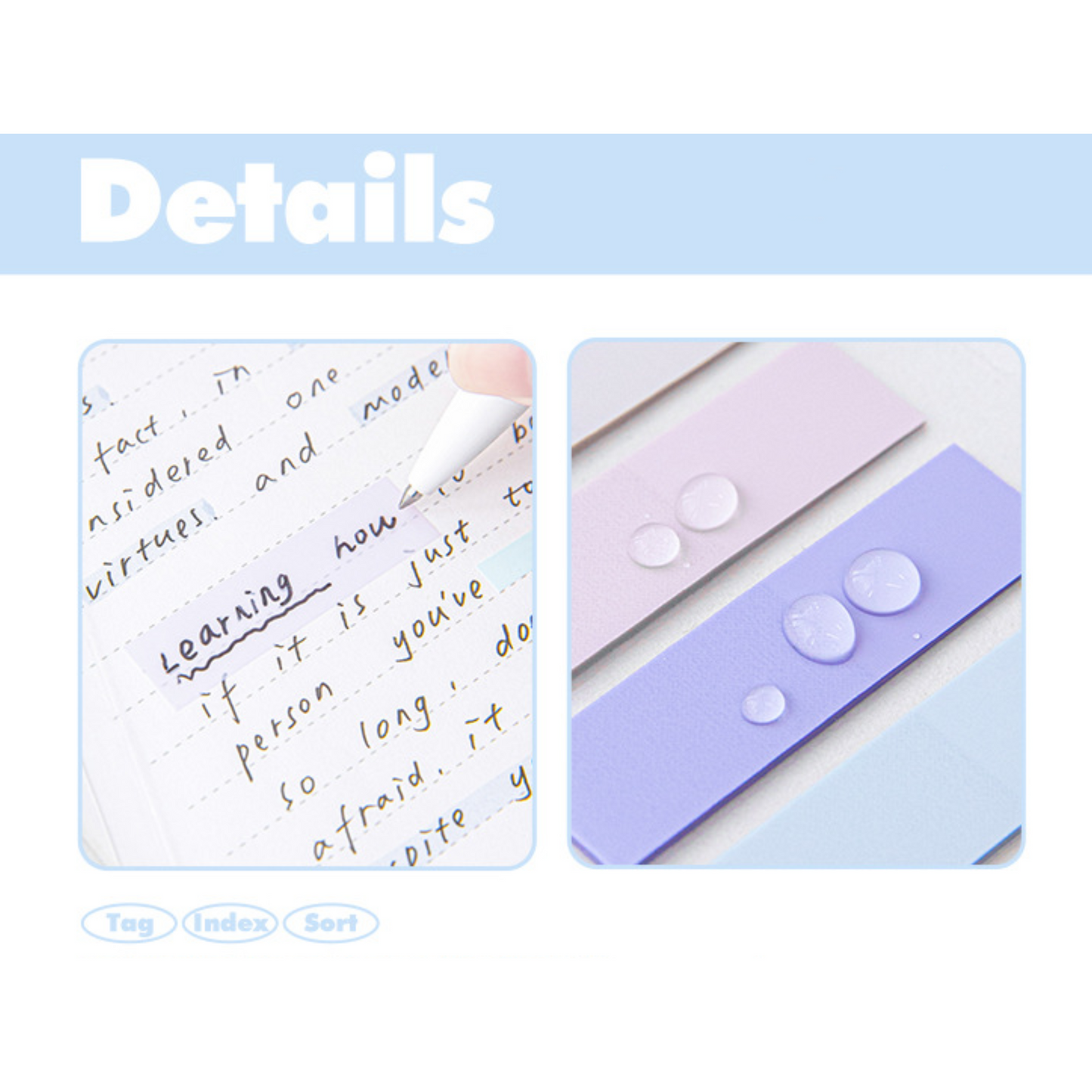 Transparent Colored Index Tabs – Long Highlight Strips for Organizing & Marking