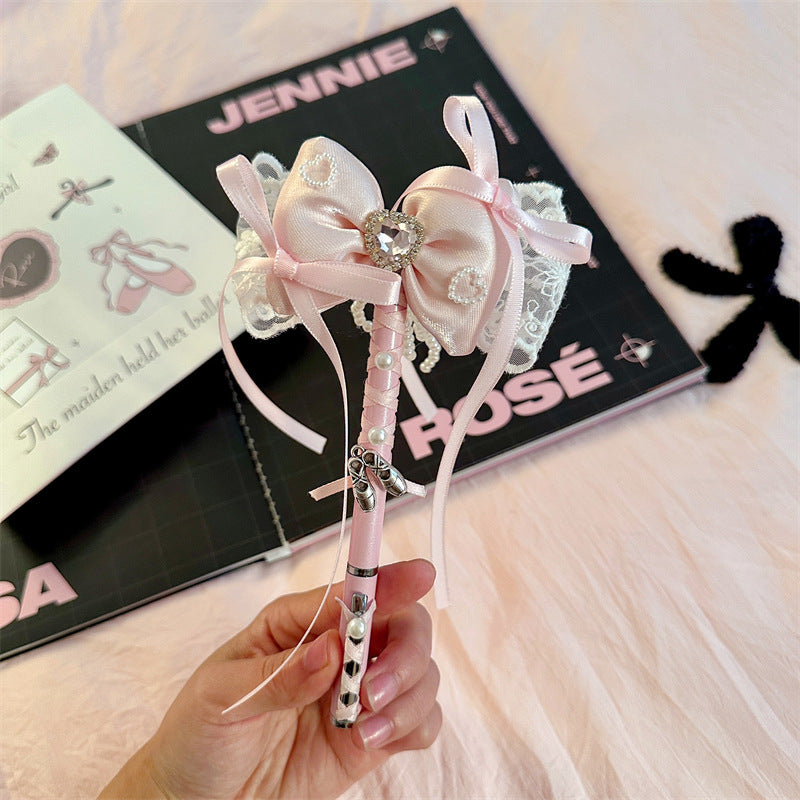 Original Design-Ballet Style Lace Bow Ribbon Handmade Gel Pen