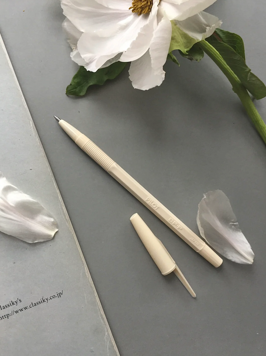 BP-P Vintage Milky White Ballpoint Pen With Cap