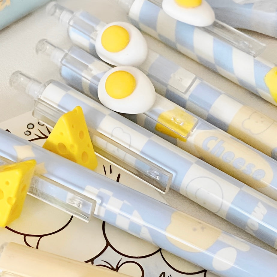 Sea Salt Cheese Retractable Gel Pen Cute Cake Design 0.5mm Black Ink Pen